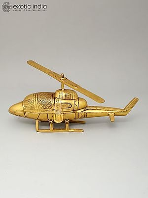 10" Brass Helicopter | Decorative Showpeice | Collectible Item