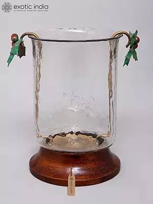 11" Handcrafted Glass Hurricane Candle Holder