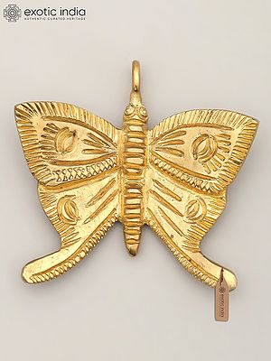 3" Small Brass Butterfly with Hanging Decor Element