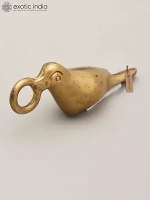 2" Small Brass Sparrow Bird with Decorative Hanging Element