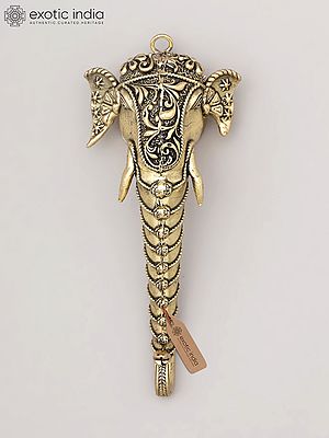 5" Small Superfine Royal Elephant Face Wall Hanging | Brass Statue