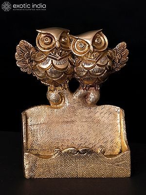 5" Pair of Happy Owls Card Holder | Table Decor
