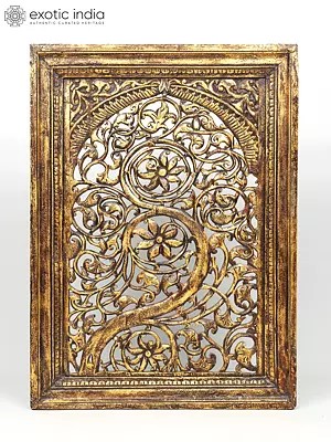 40" Large Wall Hanging Wooden Jali | Home Decor