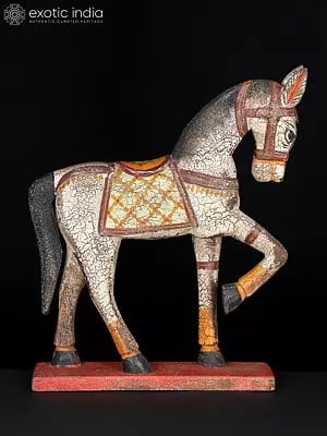 16" Decorative Horse Statue in Wood | Home Decor