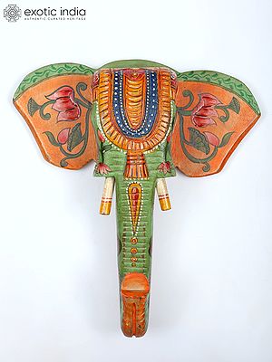 15" Hand-Painted Stylish Elephant Head | Wall Hanging