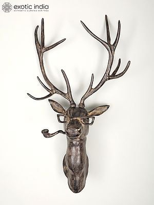 43" Brass Modern Deer Statue | Wall Hanging | Home Decor