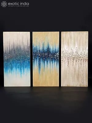 Hand Painted Designer Wall Art | Set of Three | Wall Hanging | Home Decor