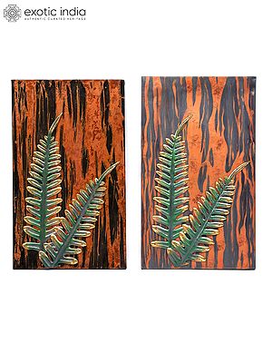 24" Iron Leaves Design Wall Decor | Set of 2 | Wall Hanging