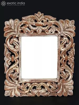 18" Wood Framed Wall Hanging Mirror | Home Decor