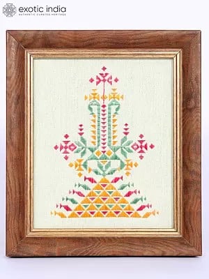 9" Cross Stitched Work Designer Frame | Wall Hanging