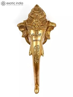 10" Lord Ganesha Door Handle in Brass