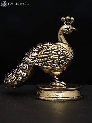 2" Small Superfine Peacock (Annam) Statue in Brass