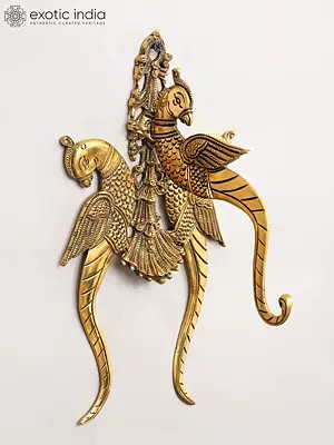 Decorative Brass Parrot Wall Hook - 11 Inches