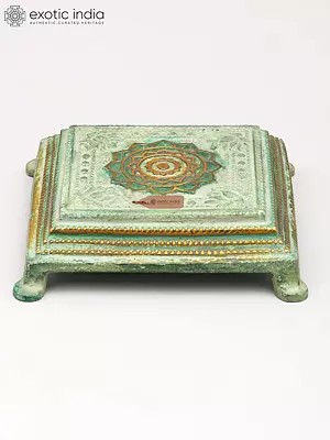 5" Small Brass Pedestal (Chowki) with Yantra