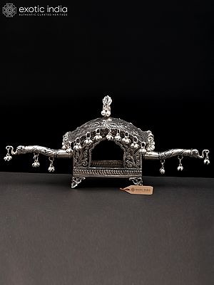 14" Hand-Engraved Palki (Palanquin) Showpiece