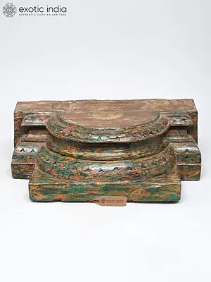 19" Designer Wooden Pedestal (Chowki)