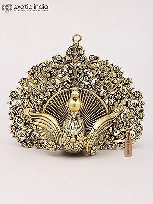 5" Small Superfine Designer Brass Peacock with Open Wings | Wall Decor and Tabletop Both