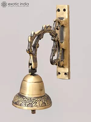 Decorative Brass Wall Mounted Bell - 9 Inch Chime