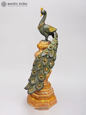 Decorative Brass Peacock Sculpture for Home Accent