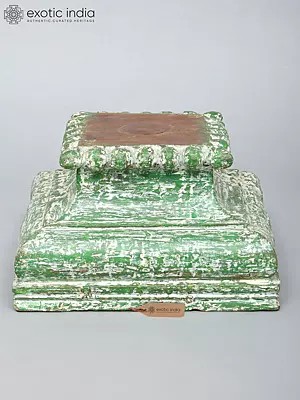 12" Square Shaped Vintage Design Pedestal in Wood