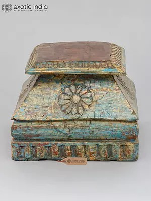 10" Vintage Design Wood Carved Base (Pedestal)