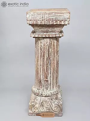 30" Designer Wooden Column Pedestal