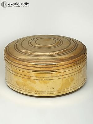 9" Brass Round Masala Box | Kitchen Item