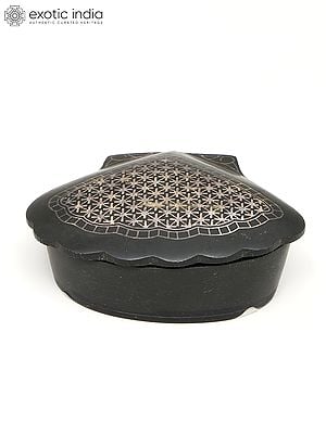 3" Small Designer Bidri Box | Gunmetal with Real Silver