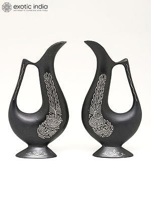 6" Pair of Jug Vases with Gift Box | Bidri Artwork