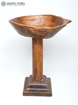 20" Vintage Wooden Fruit Bowl