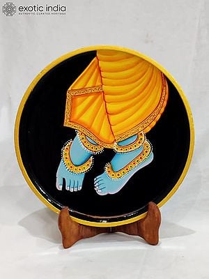 Lord Krishna's Feet | Wall Plate | Pichwai Art