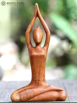 11" Yoga Lady | Modern Art Wood Sculpture