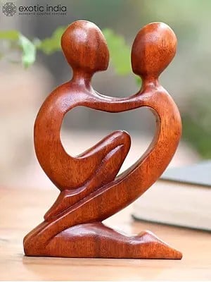 8" Love Couple | Modern Art Wood Sculpture