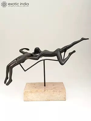 18" Romantic Dance Couple | Modern Art Sculpture