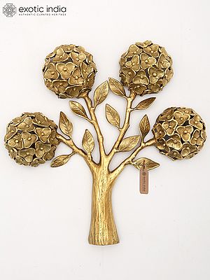 12" Decorative Brass Tree of Life Wall Hanging