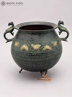 12" Designer Brass Planter