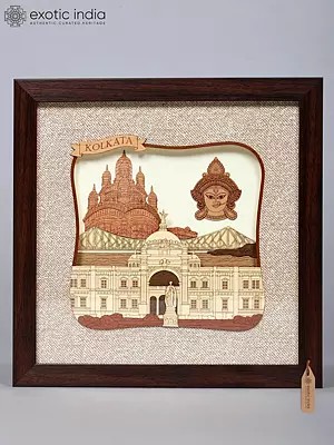 Monuments Of Kolkata Wood Art | With Frame | Wall Hanging
