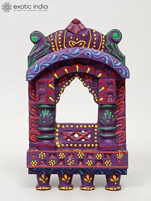 10" Traditional Hand Painted Wooden Jharokha Window