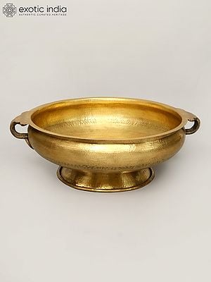 36" Large Size Brass Urli with Stand