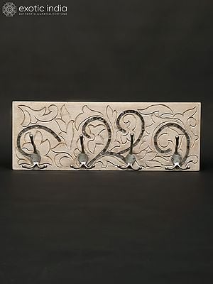 22" Designer Wooden Hanger with Iron Hooks | Wall Hanging