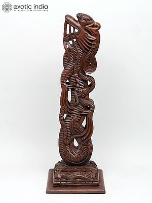 36" Wood Carved Decorative Dragon | Home Decor