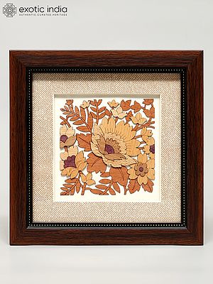 8" Flower Design Wood Frame | Wall Hanging