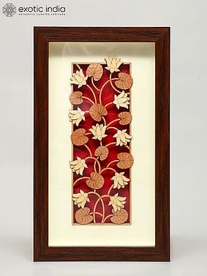12" Floral Art | Wood Carved Frame | Wall Hanging