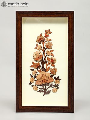 12" Flower Design Wood Frame | Wall Hanging