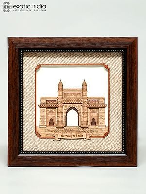 8" Gateway of India | Wood Carved Wall Hanging Frame | Home Decor