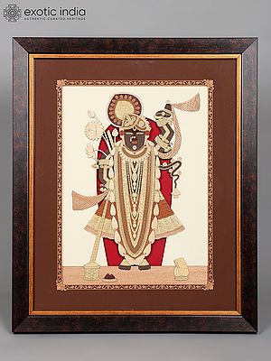 24" Shrinath Ji | Wood Carved Frame | Wall Hanging