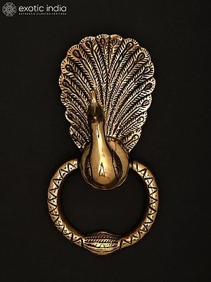 Brass Door Knocker of Peacock | Handmade Brass Door Handle