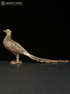 15" Pheasant Bird | Brass Statue | Home Decor