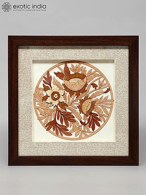 10" Floral Design Wood Frame | Wall Hanging | Home Decor