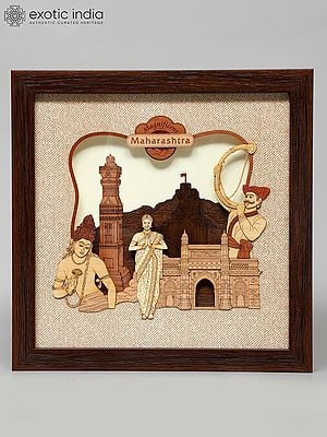 10" Magnificent Maharashtra Wood Carved Frame | Wall Hanging | Home Decor